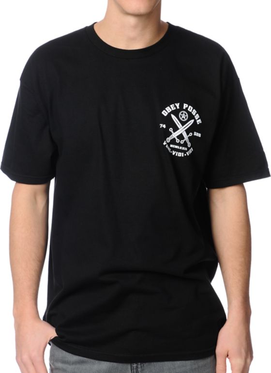 Obey Veni Vidi Vici Black Tee Shirt