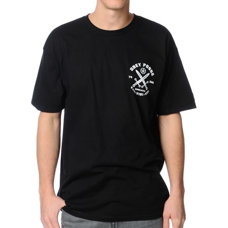 Obey Veni Vidi Vici Black Tee Shirt