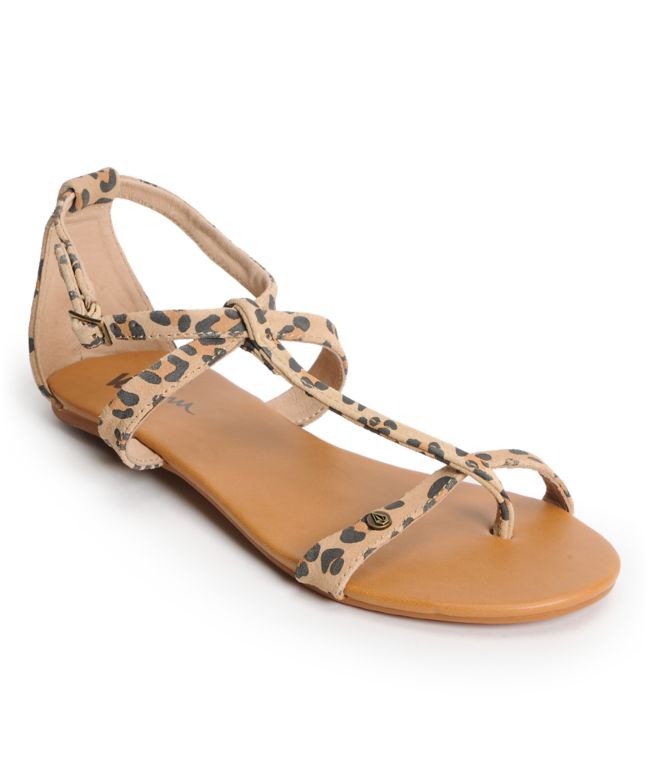 Volcom Girls Metropolis Leopard Print Creedler Sandals