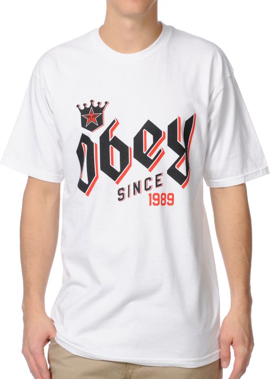 Obey Bar King White Tee Shirt