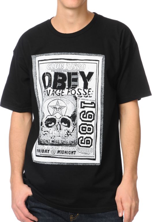 Obey Savage Posse Black Tee Shirt