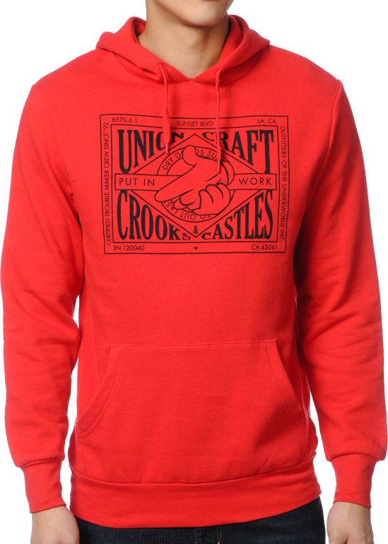 Crooks and Castles Union Airgun Red Pullover Hoodie