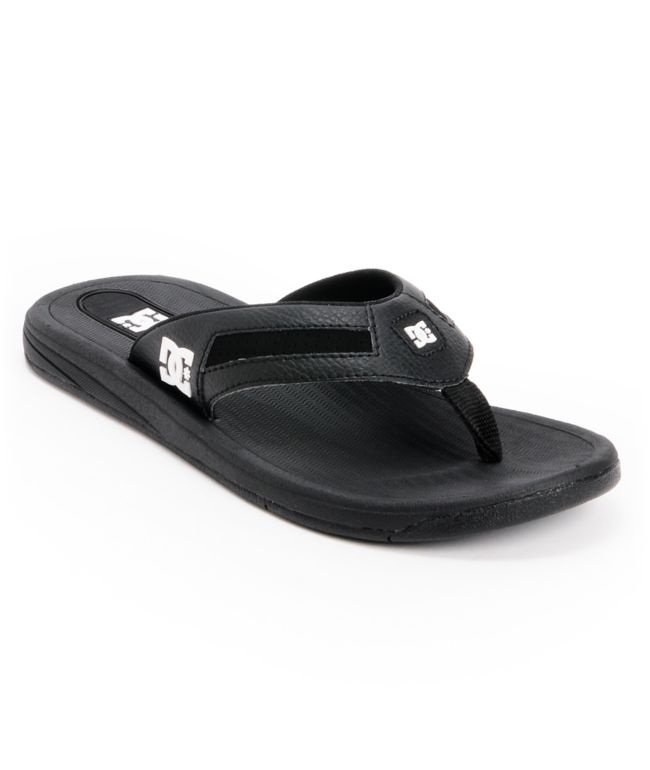 DC Cabo Black & White Leather Sandal