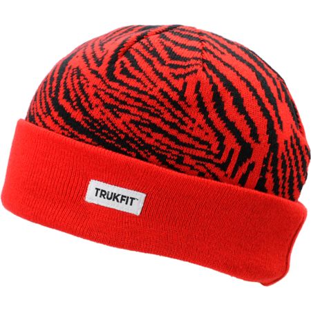 TRUKFIT Skully Zebra Red Beanie