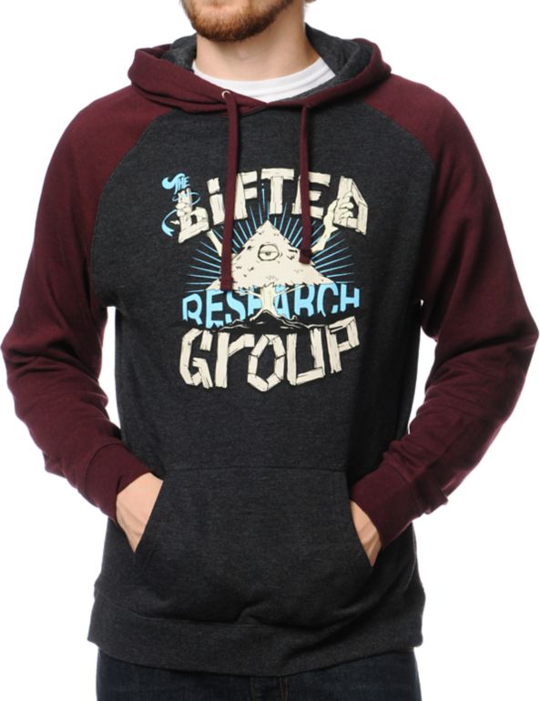 LRG Witness Research Burgundy & Black Pullover Hoodie
