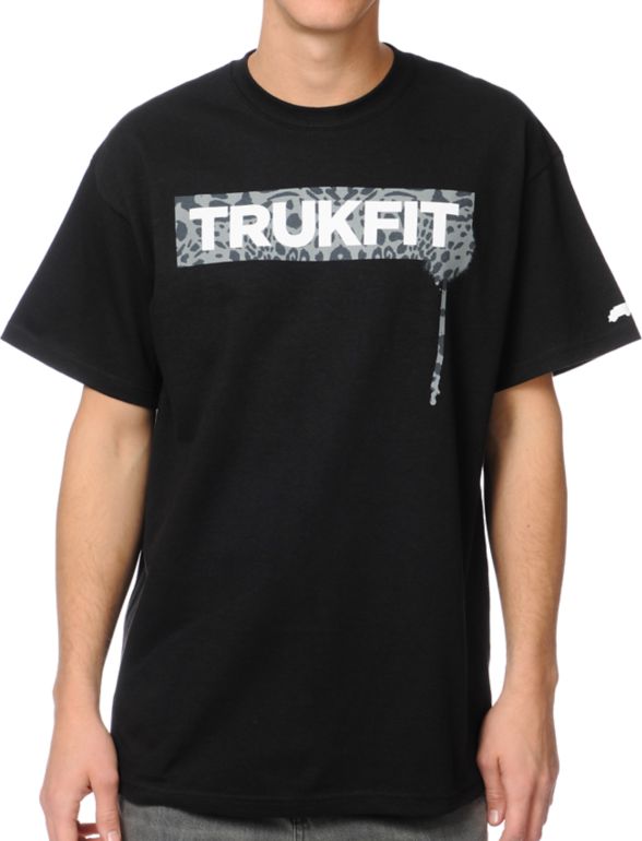 Trukfit Original Drip Cheetah Black Tee Shirt