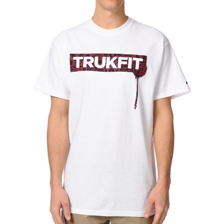 Trukfit Original Drip Cheetah White Tee Shirt