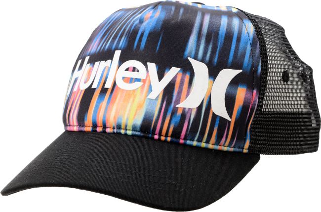 Hurley Girls Record Scratch Black Snapback Trucker Hat