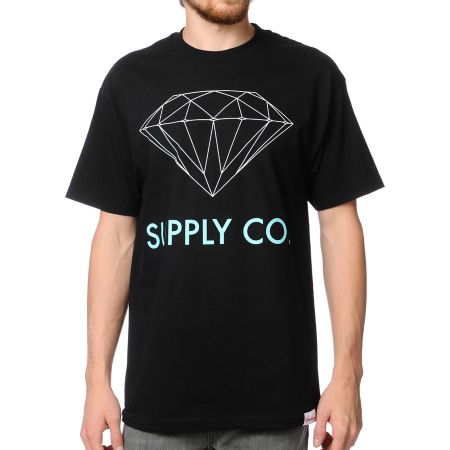 Diamond Supply Co. Black & Mint Tee Shirt