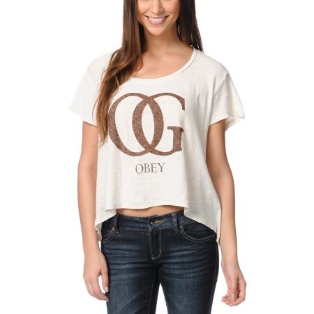 Obey Girls OG Leopard Natural Slub Dolman Top