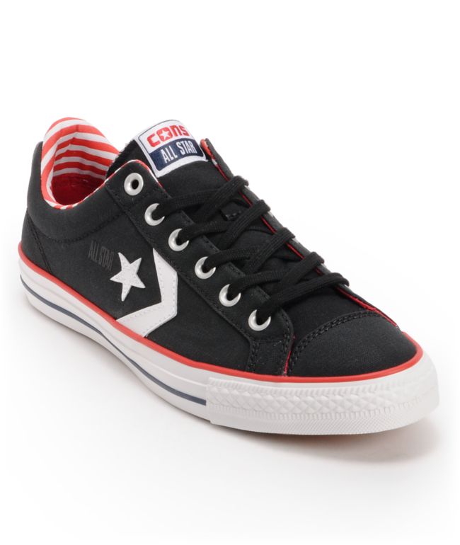 Converse Star Player Black & Americana Skate Shoe