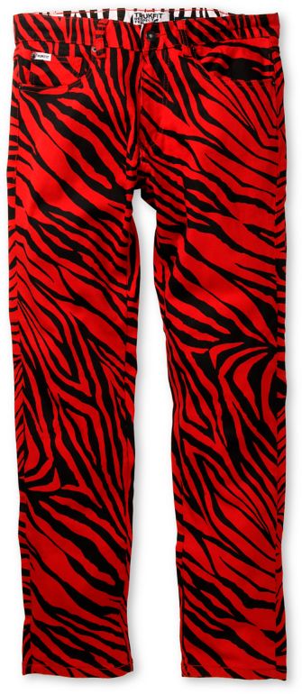 Trukfit Original Red & Black Zebra Print Super Skinny Jeans