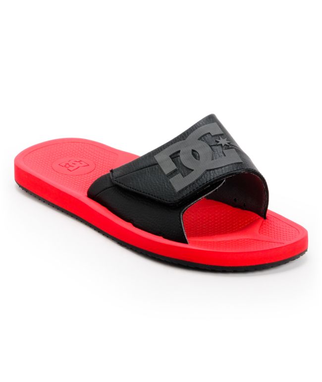 DC Graffik SN Slide Black, Red, & Battleship Sandal