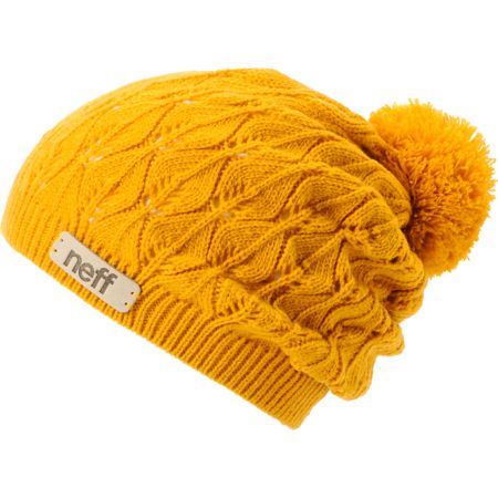 Neff Girls Kelly Gold Crochet Pom Beanie