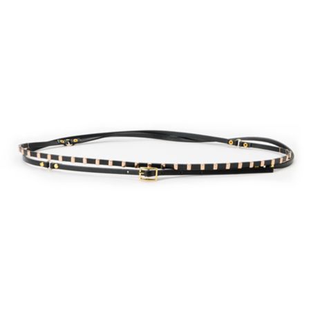 Love, Fire Black Double Wrap Studded Skinny Belt