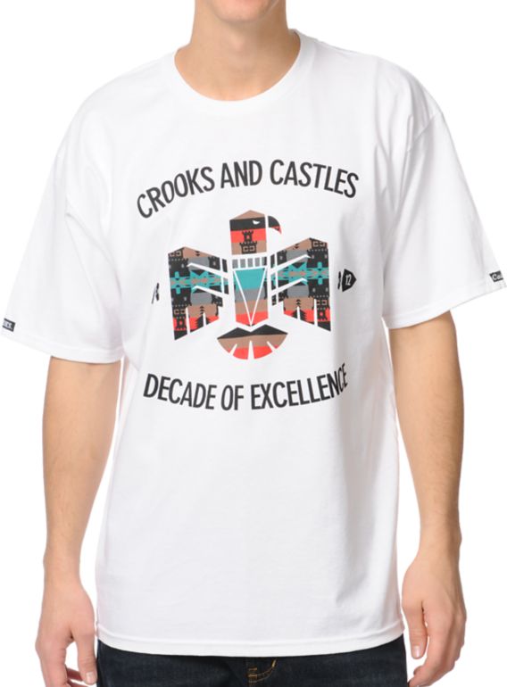 Crooks and Castles Mayan White Black Tee Shirt