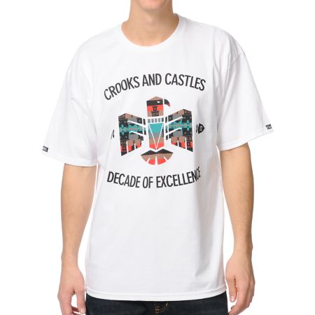 Crooks and Castles Mayan White Black Tee Shirt