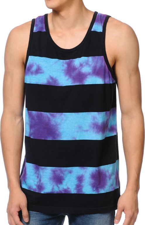 Empyre Pre Funk Black & Tie Dye Stripe Tank Top