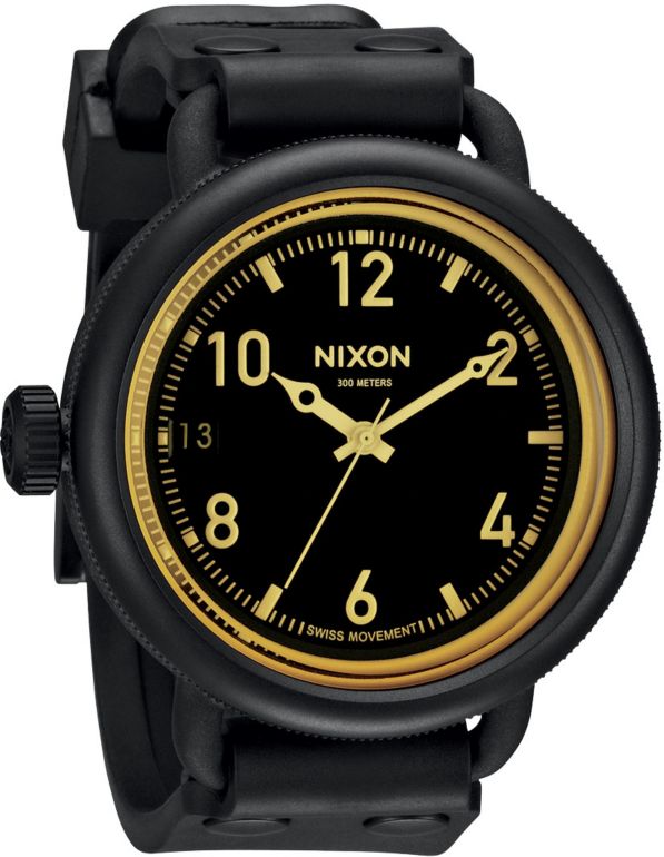Nixon October Matte Black & Orange Tint Watch