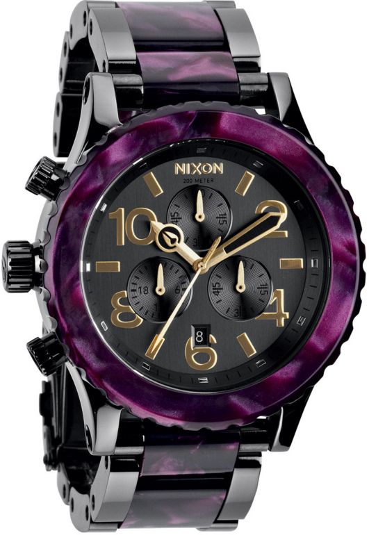 Nixon 42-20 Gunmetal & Velvet Chronograph Watch