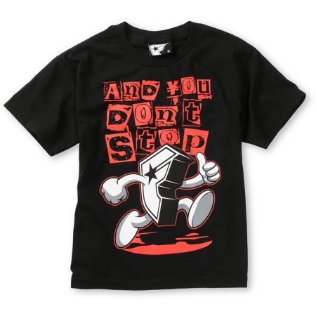 Famous Stars & Straps Boys Pacer Racer Black Tee Shirt