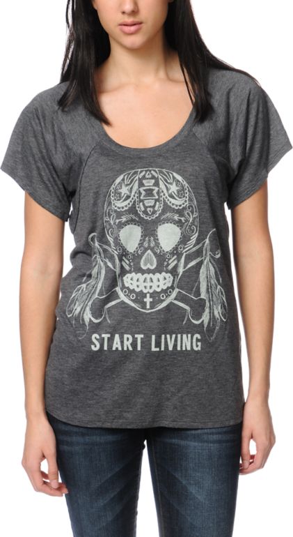 Jawbreaking Start Living Heather Grey Tee Shirt