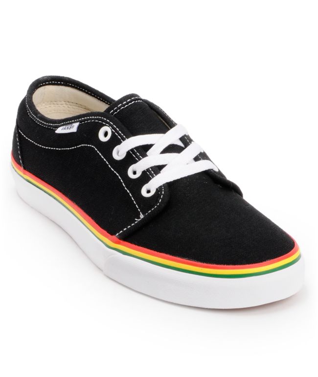 Vans 106 Vulc Black & Rasta Hemp Skate Shoe