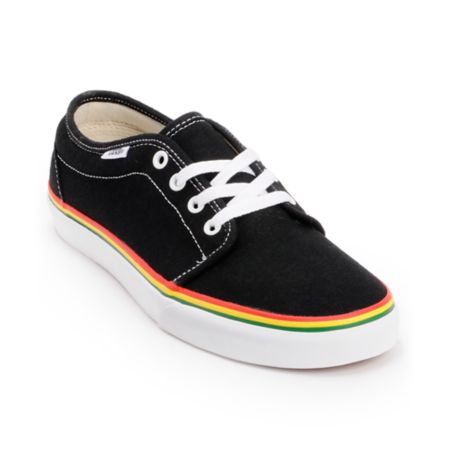Vans 106 Vulc Black & Rasta Hemp Skate Shoe