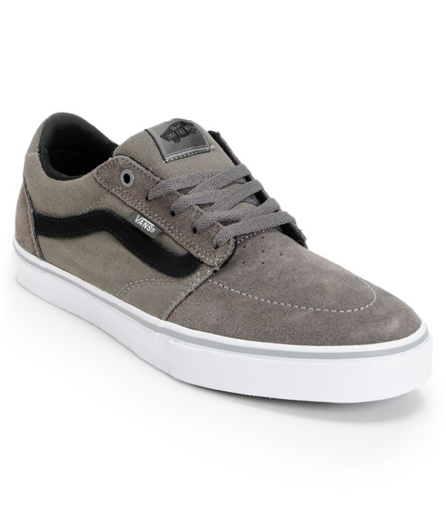Vans Lindero Dark Grey & Black Suede Skate Shoe