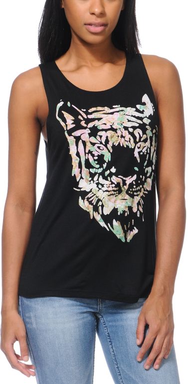 Lira Tiger Black Muscle Tank Top