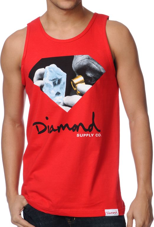 Diamond Supply Scope Red Tank Top