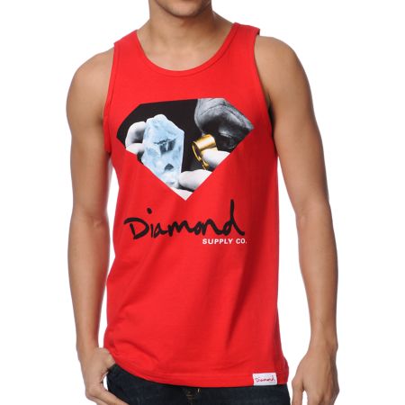 Diamond Supply Scope Red Tank Top
