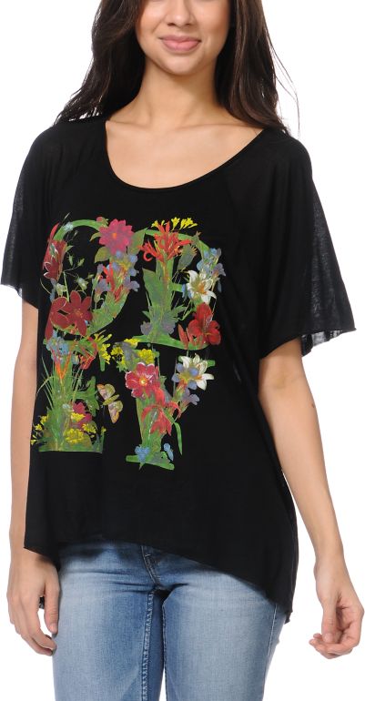 Obey Flower Type Black Harmony Top