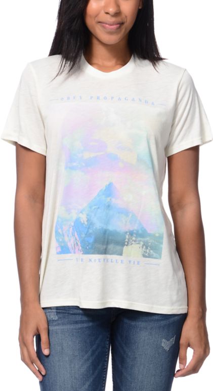 Obey Girls New Life After Hours Natural Tee Shirt
