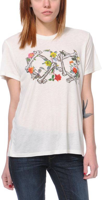 Obey Girls Bone Garden After Hours Natural Tee Shirt