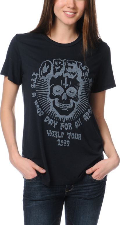 Obey Girls Apocalypse After Hours Black Tee Shirt