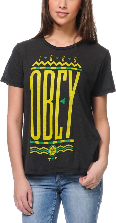 Obey Colours Black Tee Shirt