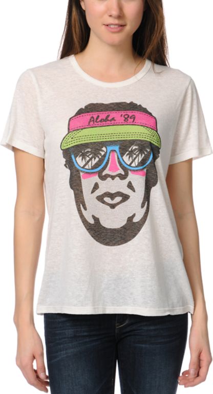Obey Girls Aloha 89 White Tee Shirt