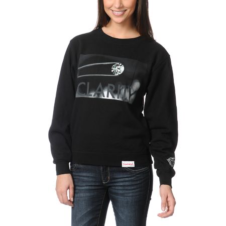 Diamond Supply Girls Clarity Black Crew Neck Sweatshirt