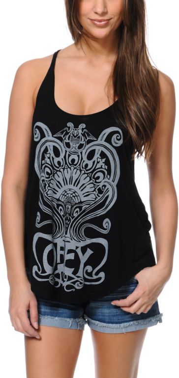 Obey Nouveau Crest Black Melody Tank Top