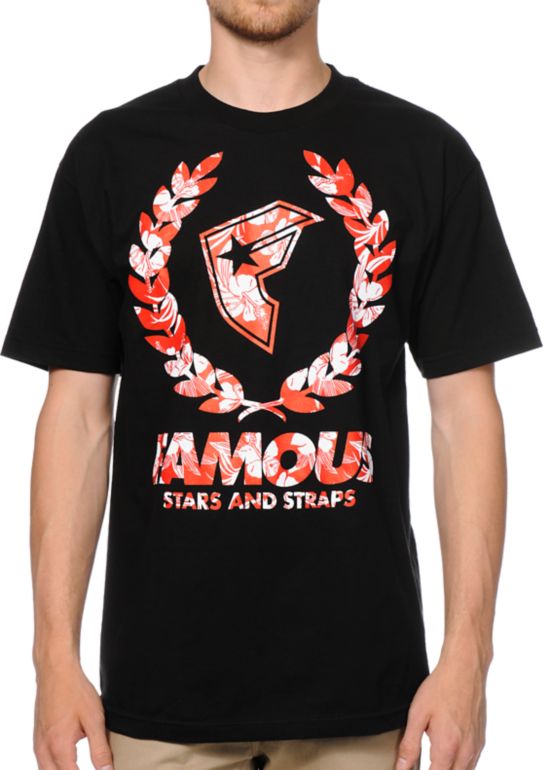 Famous Stars & Straps Fambiscus Wreath Black Tee Shirt