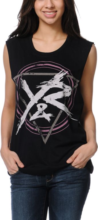 Young & Reckless Power Circle Black Muscle Tank Top