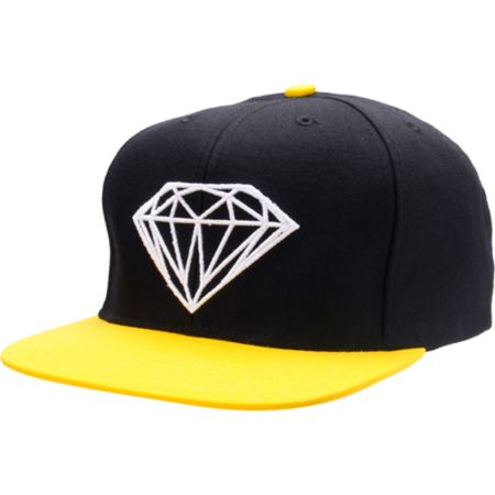 Diamond Supply Brilliant Black & Yellow Snapback Hat