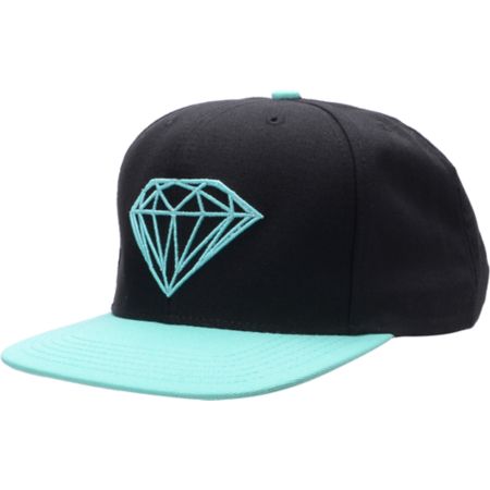 Diamond Supply Brilliant Black & Blue Snapback Hat