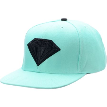 Diamond Supply Emblem Teal & Black Snapback Hat