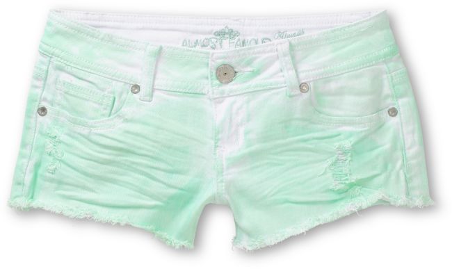 Almost Famous Scarlet Mint Tie Dye Cut Off Shorts