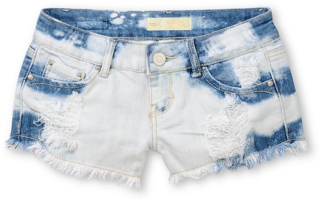 Almost Famous Hazel Novelty White & Blue Denim Shorts
