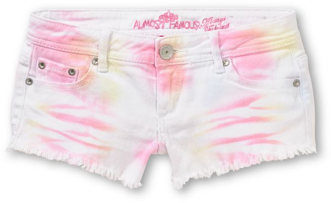 Almost Famous Nora White Tie Dye Cut Off Shorts