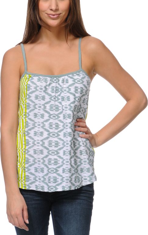 Unionbay Farrah Grey Ikat Print Tank Top