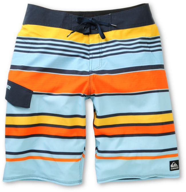 Quiksilver You Know This Boardy Smith Blue Stripe Board Shorts